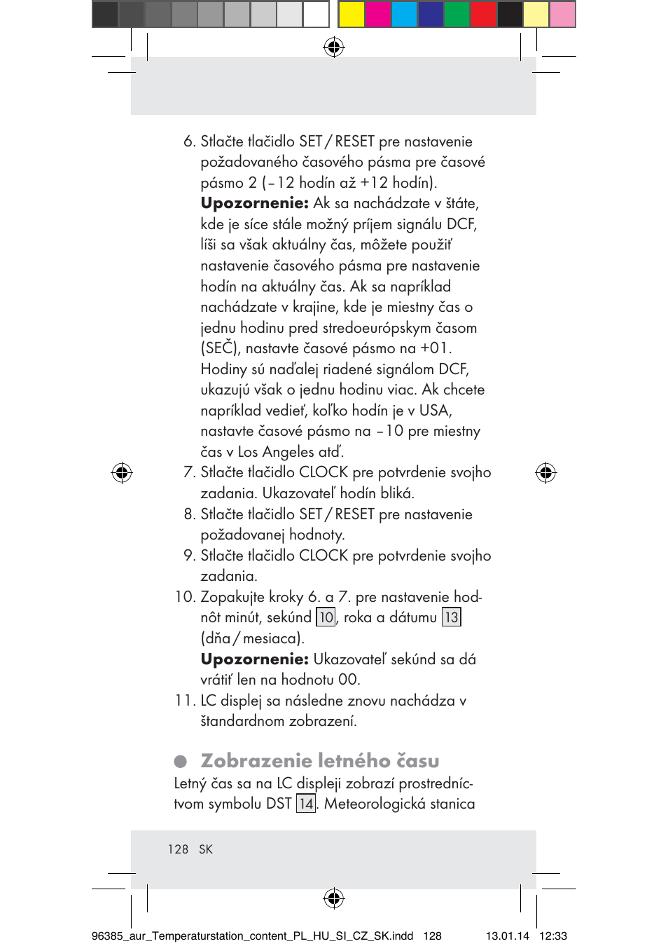 Zobrazenie letného času | Auriol Z31743A_B User Manual | Page 128 / 159