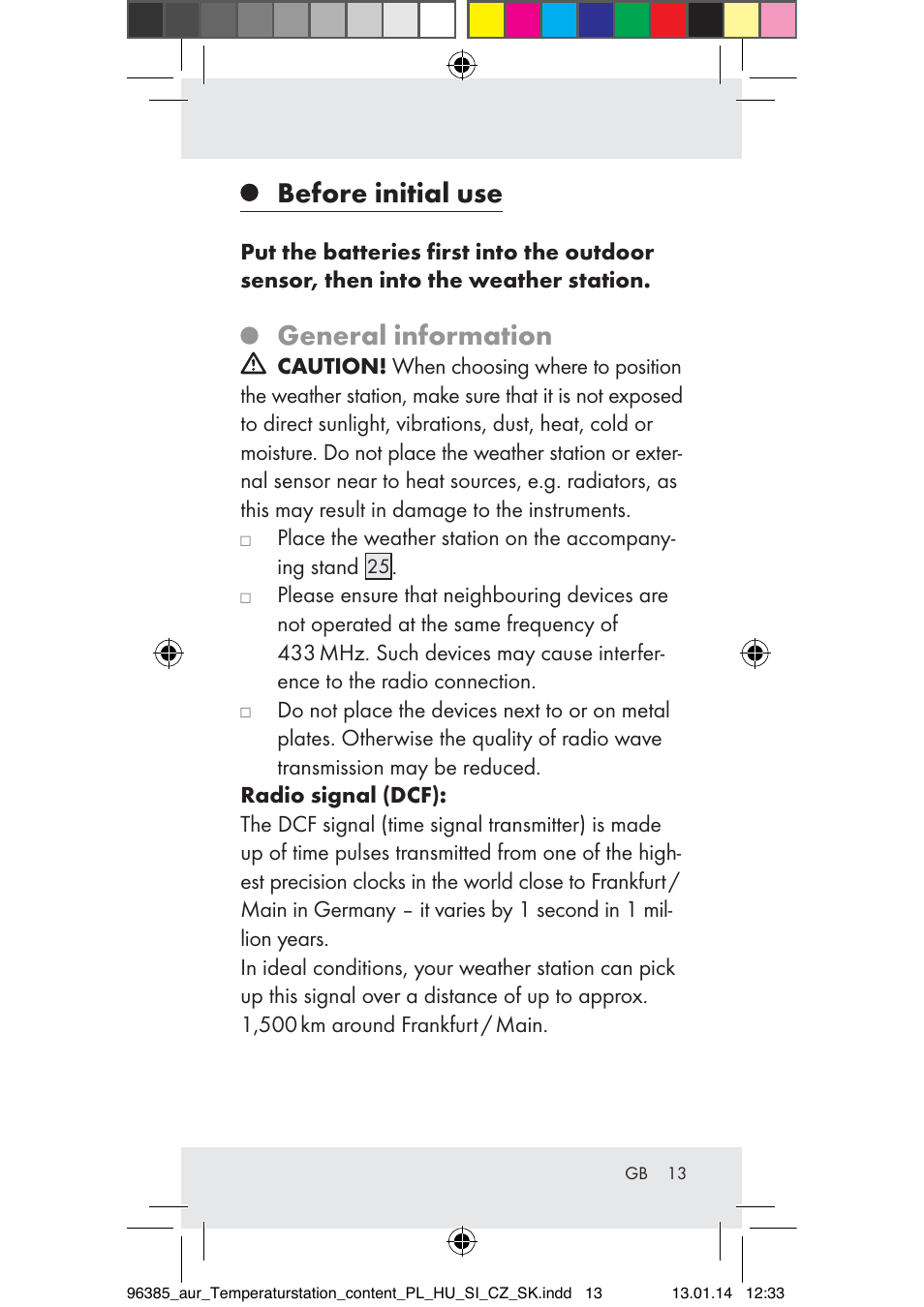 Before initial use, General information | Auriol Z31743A_B User Manual | Page 13 / 159