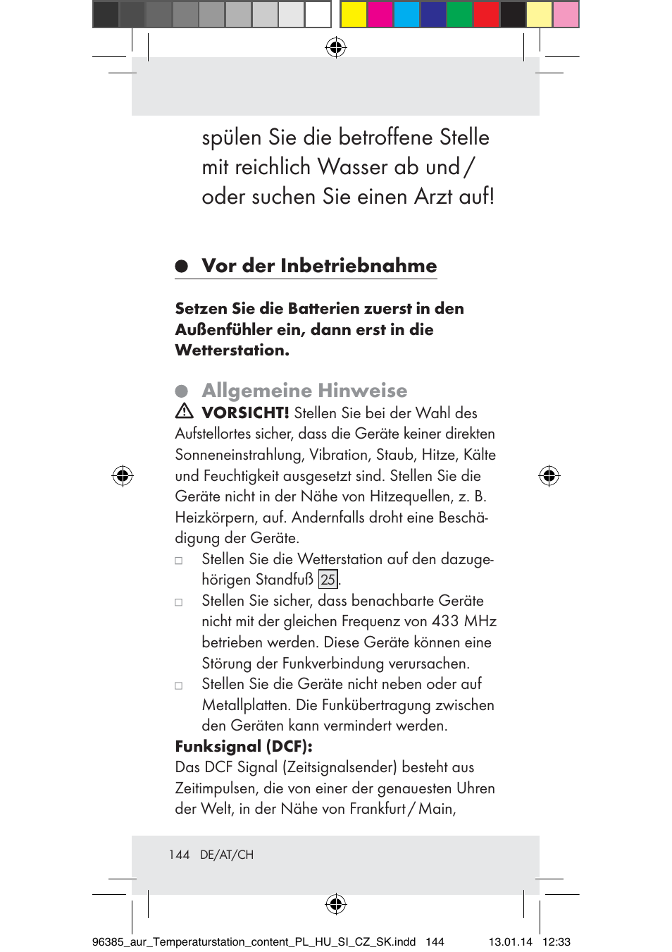 Vor der inbetriebnahme, Allgemeine hinweise | Auriol Z31743A_B User Manual | Page 144 / 159