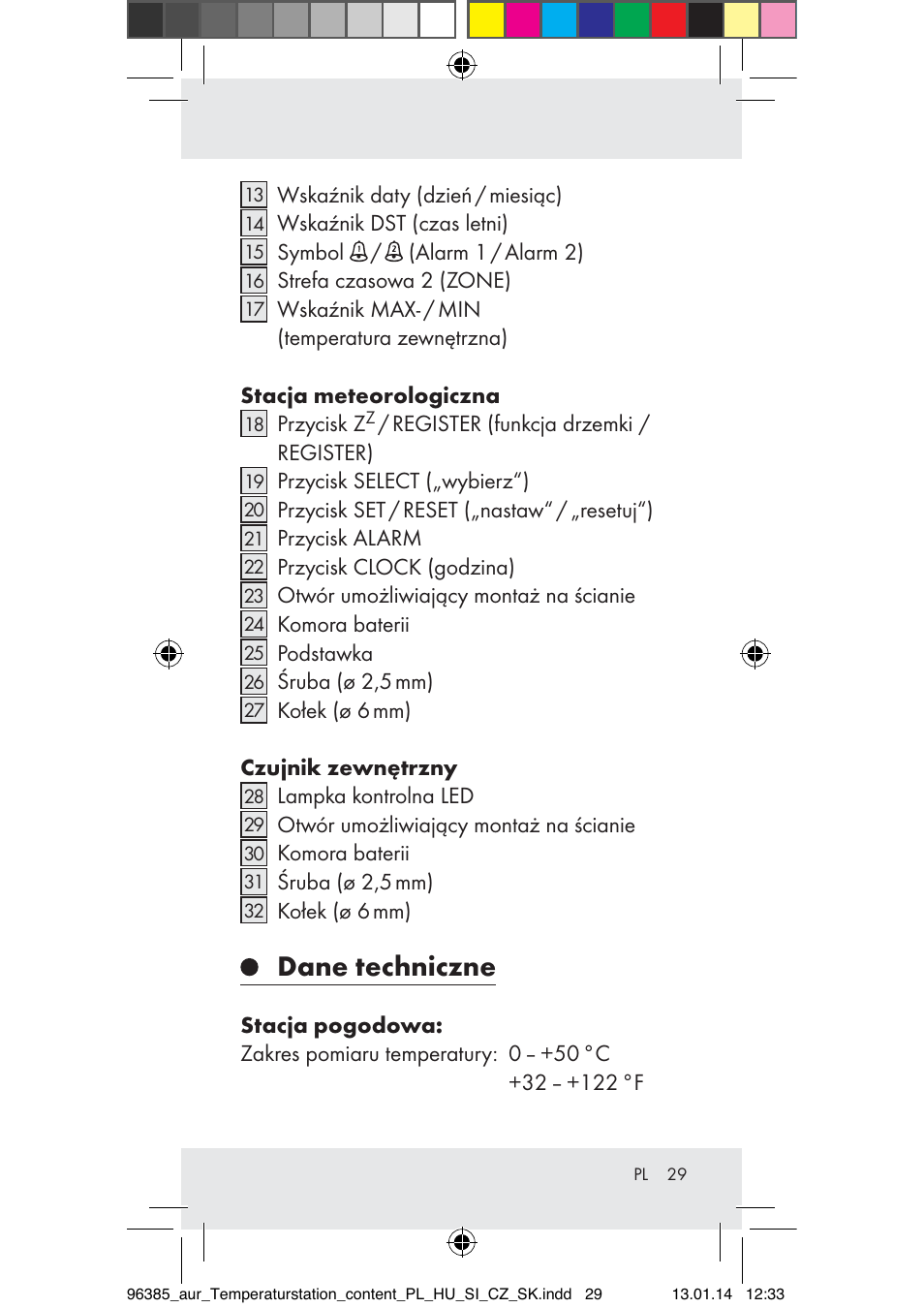 Dane techniczne | Auriol Z31743A_B User Manual | Page 29 / 159