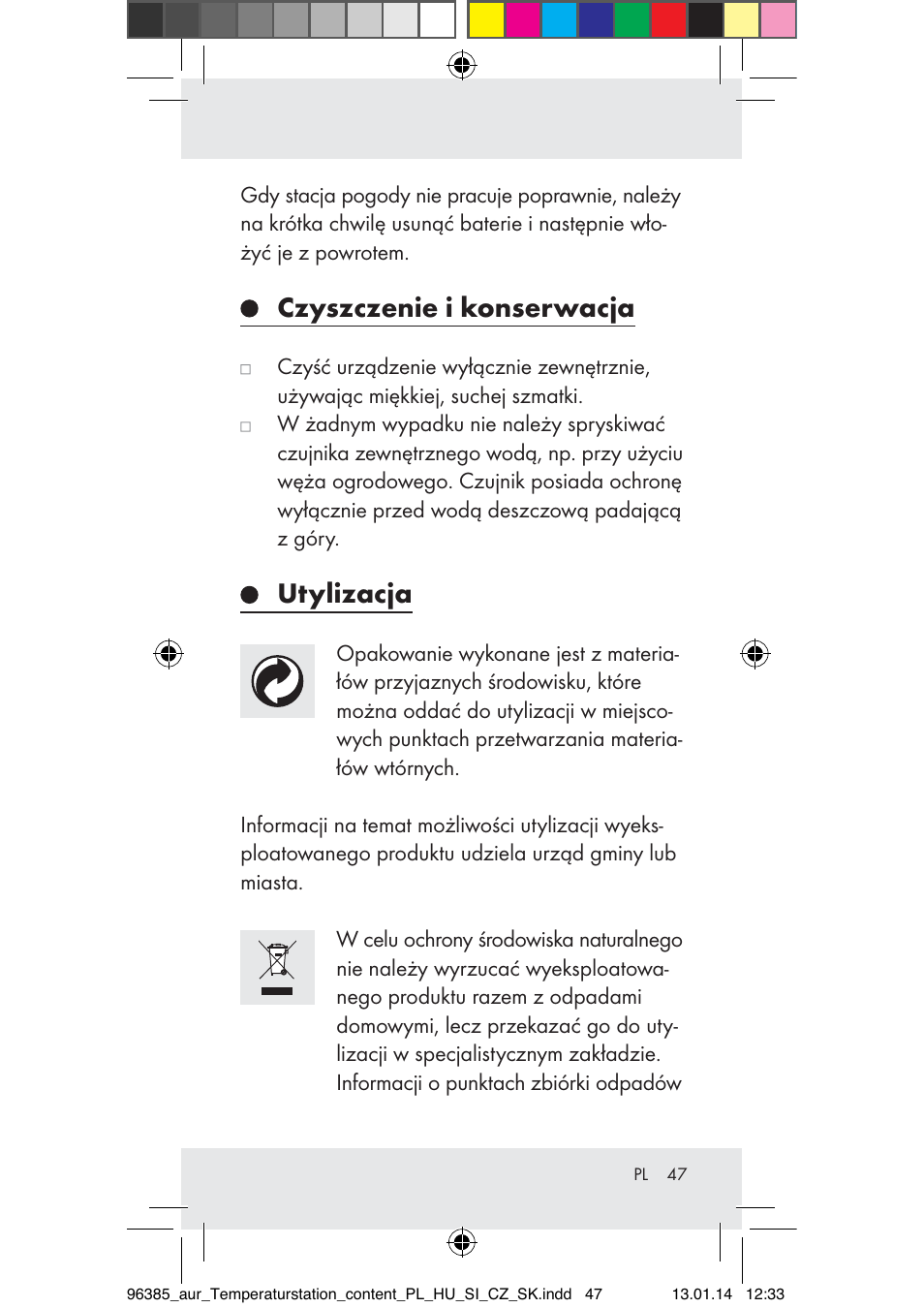 Czyszczenie i konserwacja, Utylizacja | Auriol Z31743A_B User Manual | Page 47 / 159