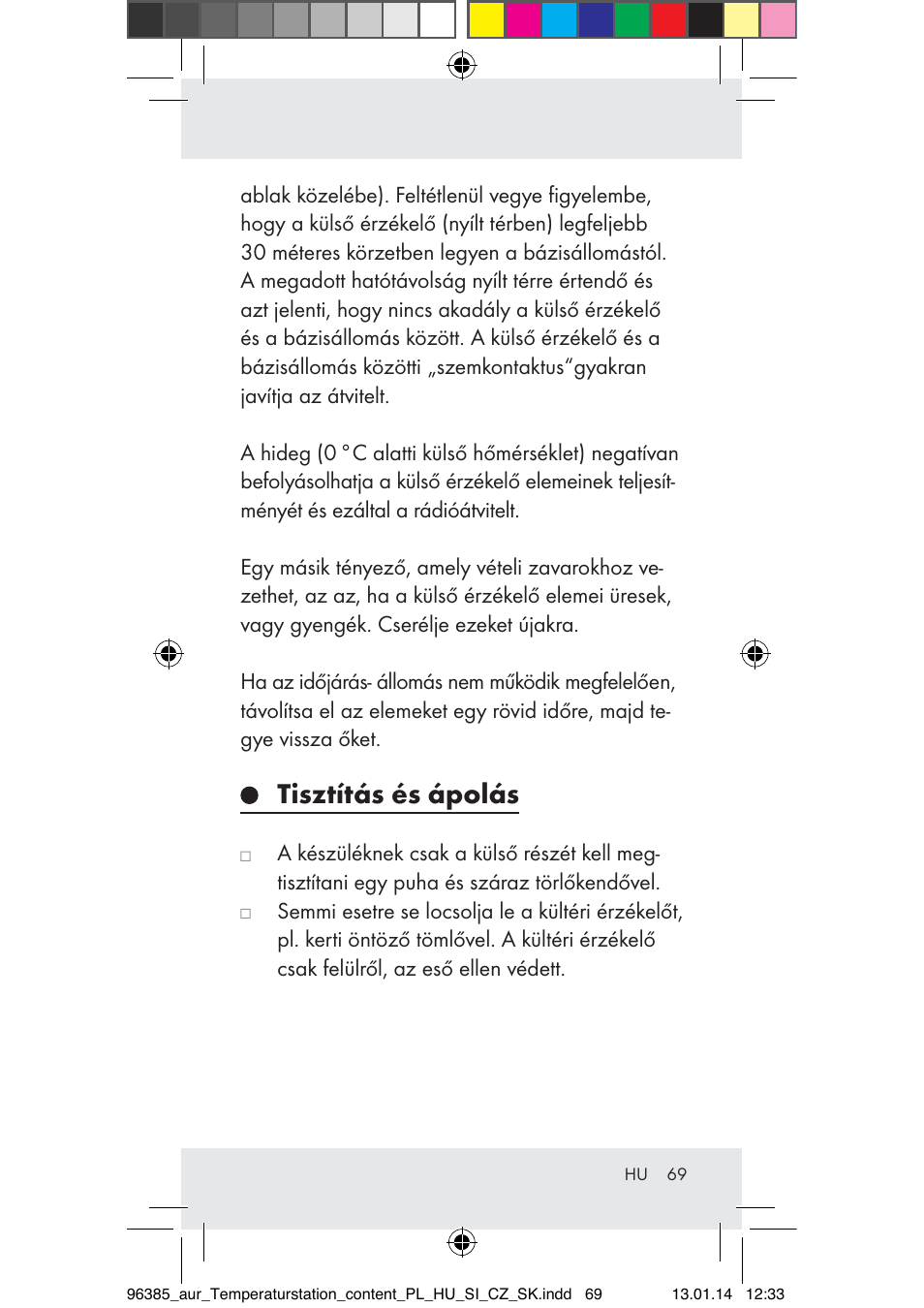 Tisztítás és ápolás | Auriol Z31743A_B User Manual | Page 69 / 159