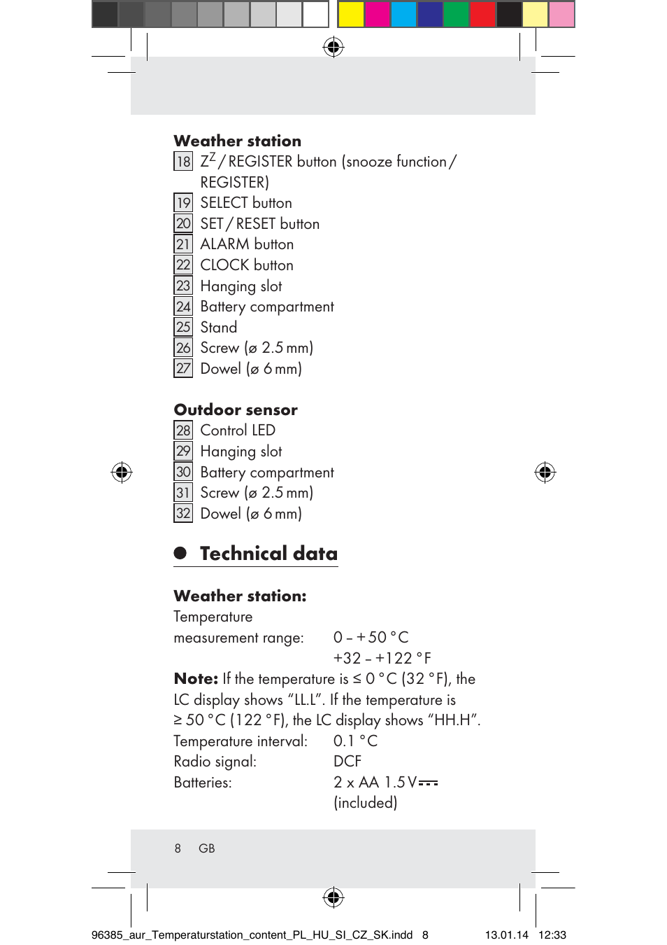 Technical data | Auriol Z31743A_B User Manual | Page 8 / 159