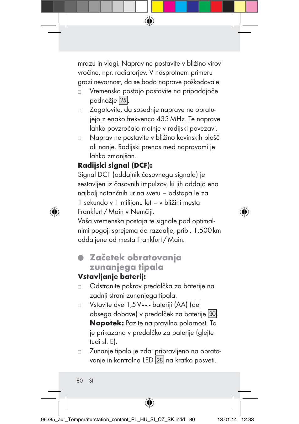 Začetek obratovanja zunanjega tipala | Auriol Z31743A_B User Manual | Page 80 / 159