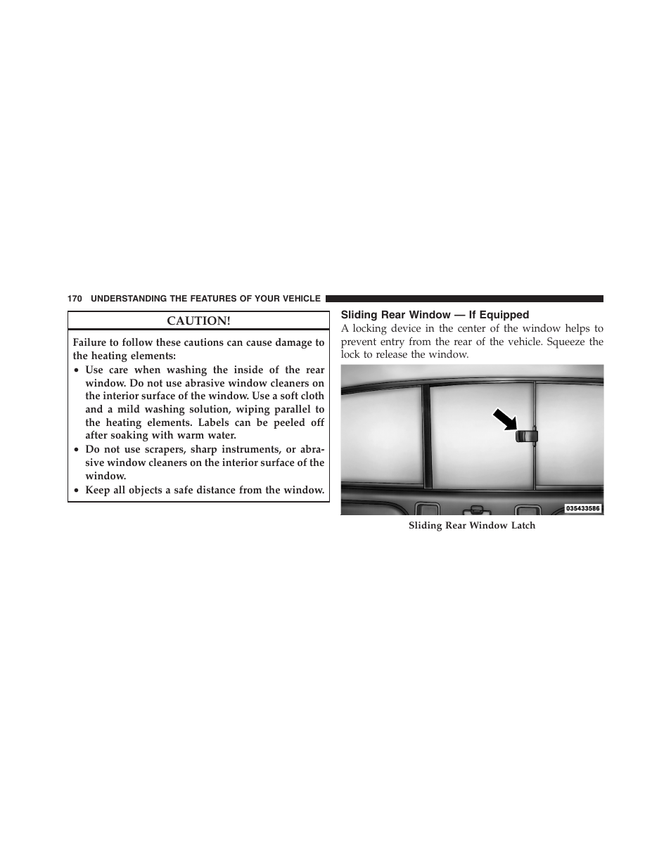 Sliding rear window — if equipped | Dodge 2011 Dakota User Manual | Page 171 / 454