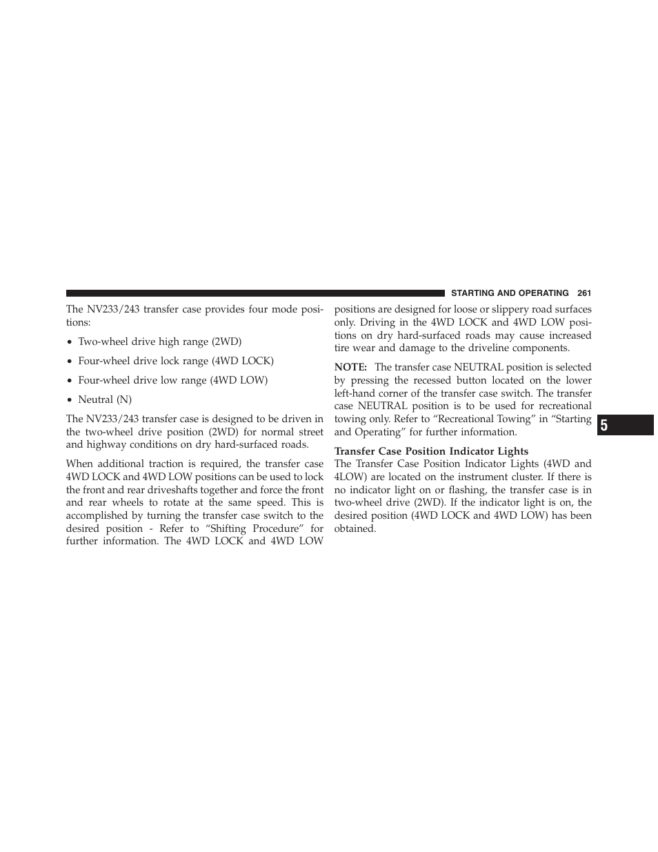 Dodge 2011 Dakota User Manual | Page 262 / 454