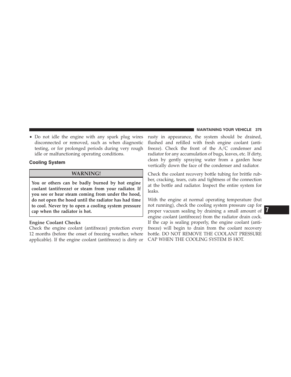 Cooling system | Dodge 2011 Dakota User Manual | Page 376 / 454