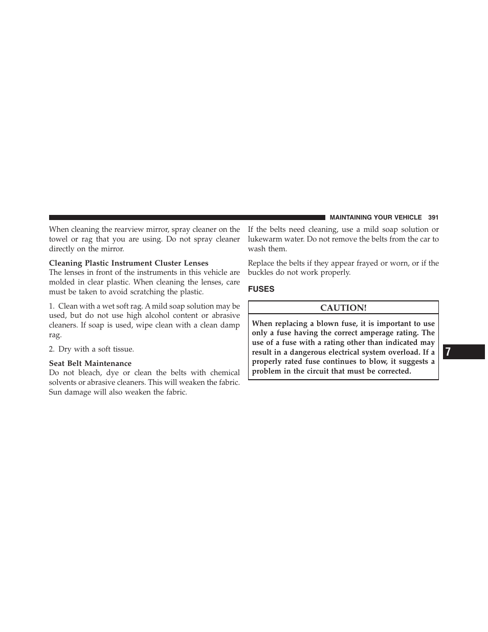 Fuses | Dodge 2011 Dakota User Manual | Page 392 / 454