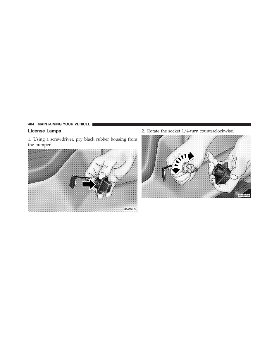 License lamps | Dodge 2011 Dakota User Manual | Page 405 / 454