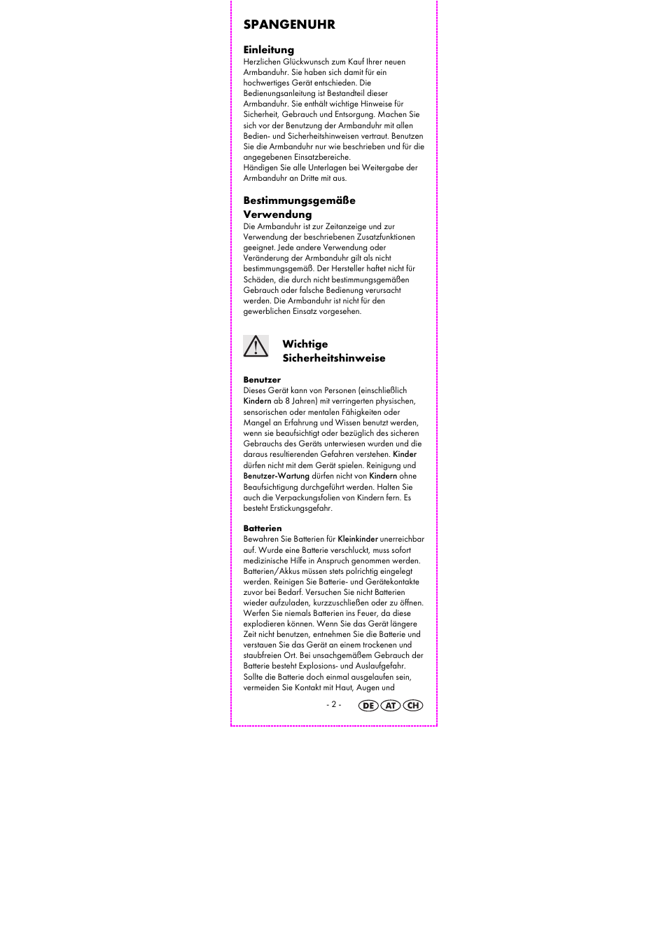 Spangenuhr | Auriol 2-LD3915-5-10 User Manual | Page 4 / 23