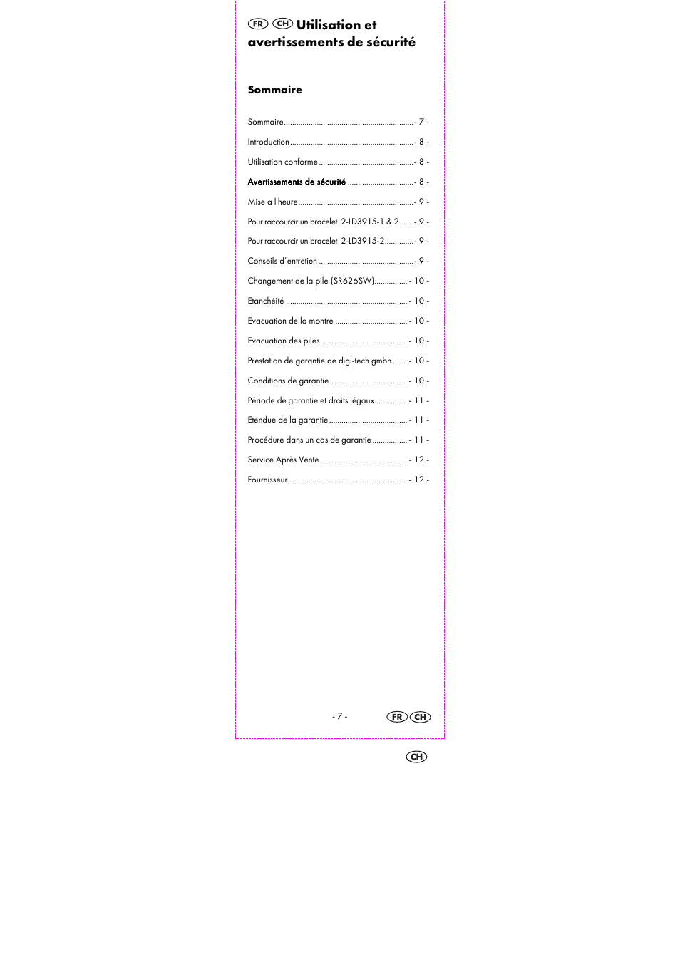 Utilisation et avertissements de sécurité | Auriol 2-LD3915-1-4 User Manual | Page 9 / 26