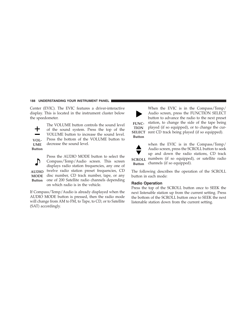 Radio operation | Dodge 2007 Magnum User Manual | Page 188 / 400