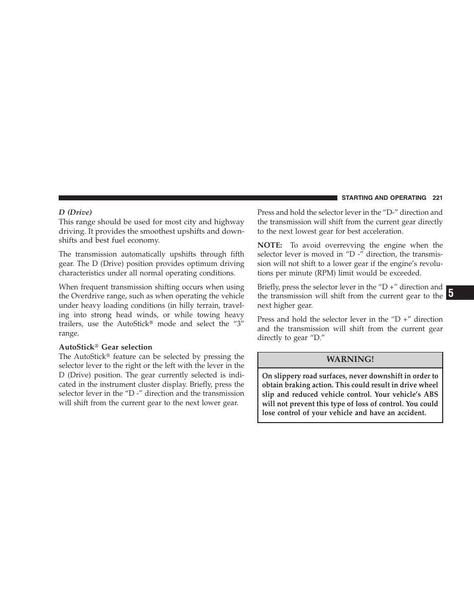 Dodge 2007 Magnum User Manual | Page 221 / 400