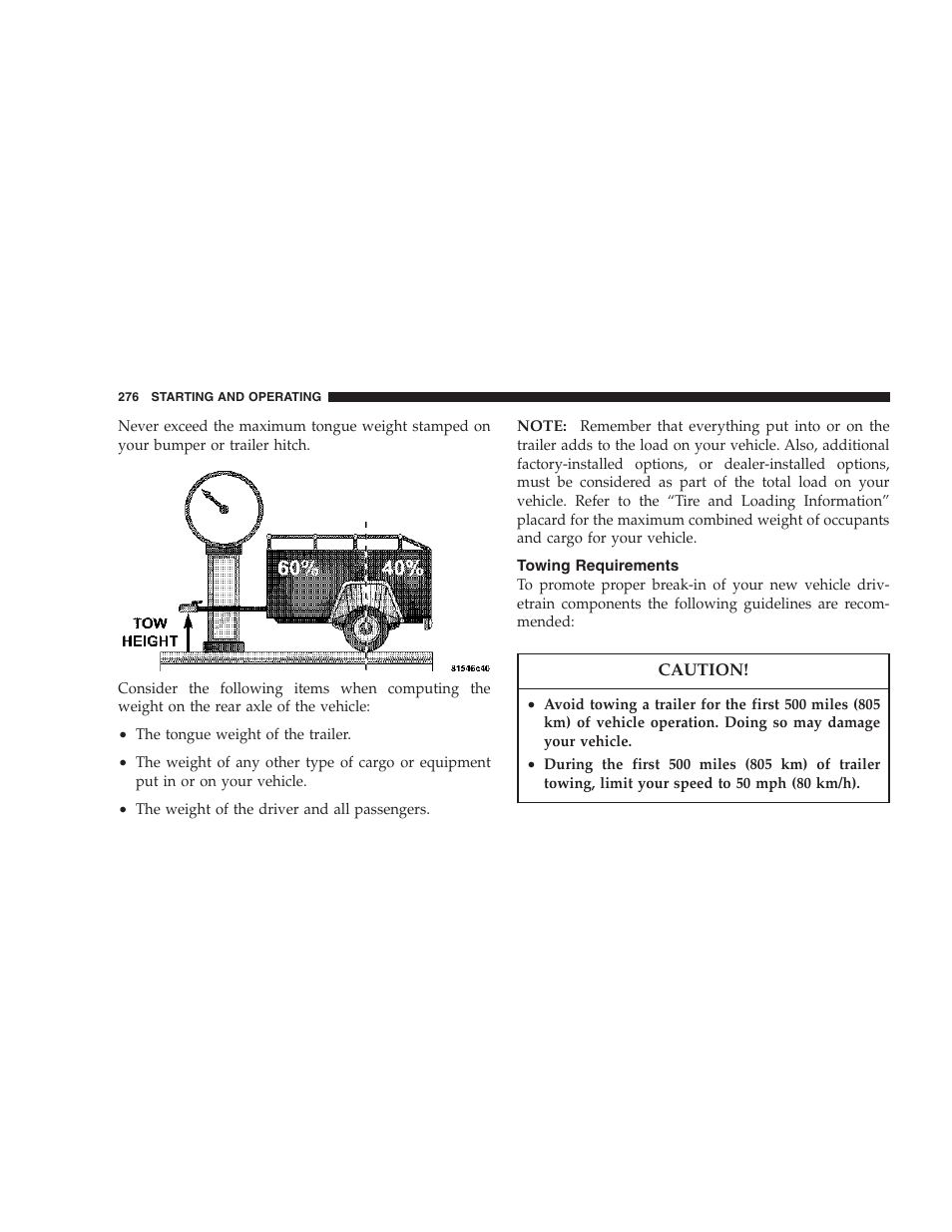 Towing requirements | Dodge 2007 Magnum User Manual | Page 276 / 400