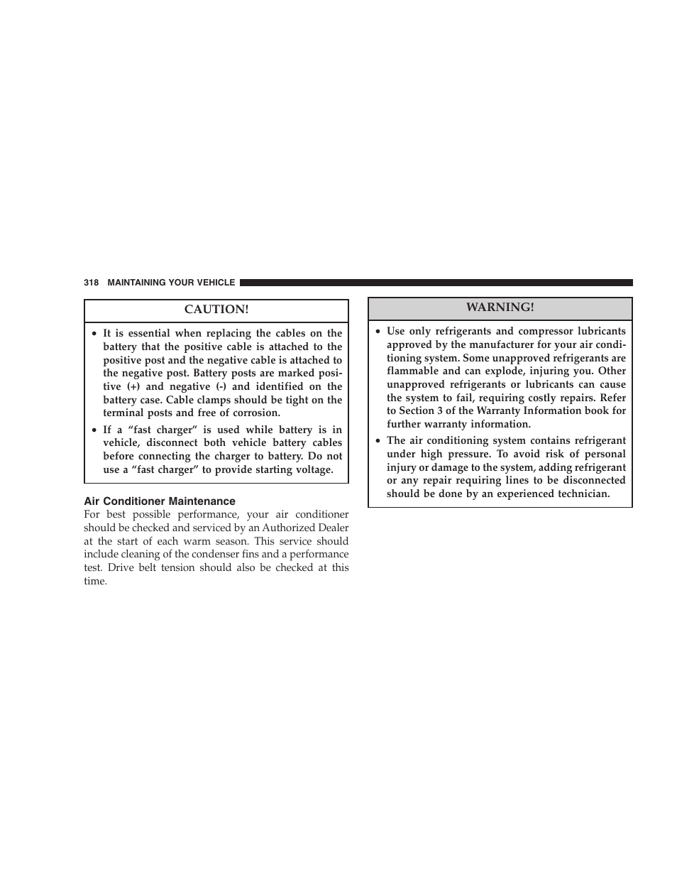 Air conditioner maintenance | Dodge 2007 Magnum User Manual | Page 318 / 400