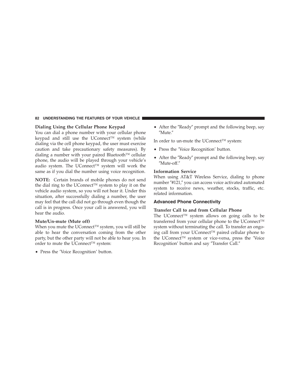 Advanced phone connectivity | Dodge 2007 Magnum User Manual | Page 82 / 400