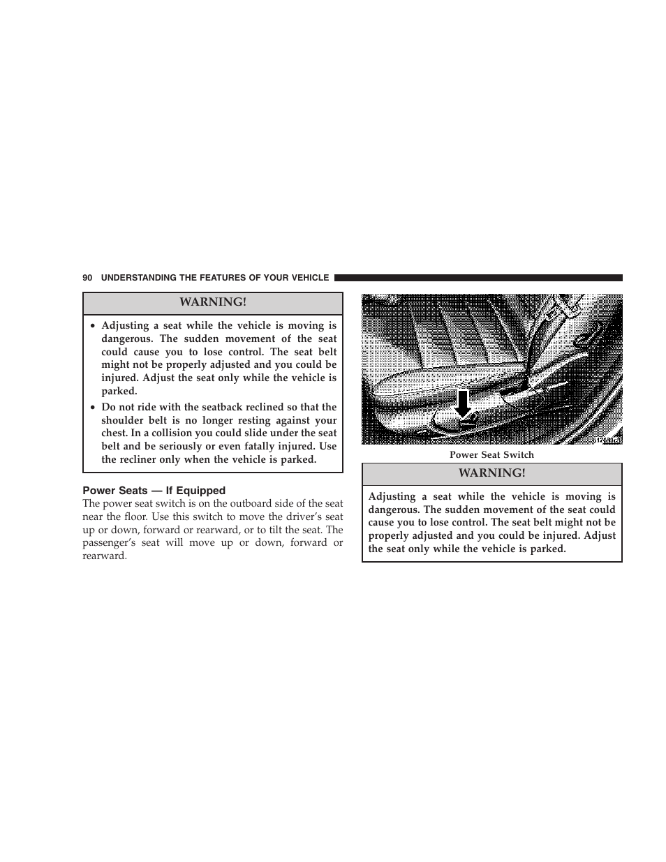 Power seats — if equipped | Dodge 2007 Magnum User Manual | Page 90 / 400