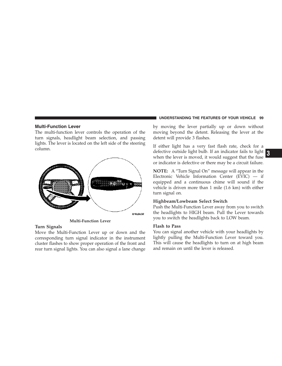 Multi-function lever | Dodge 2007 Magnum User Manual | Page 99 / 400