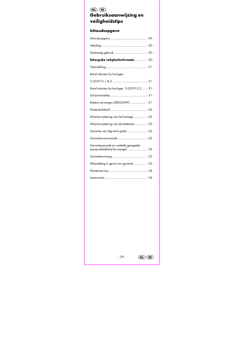 Gebruiksaanwijzing en veiligheidstips | Auriol 2-LD3915-1-4 User Manual | Page 31 / 43