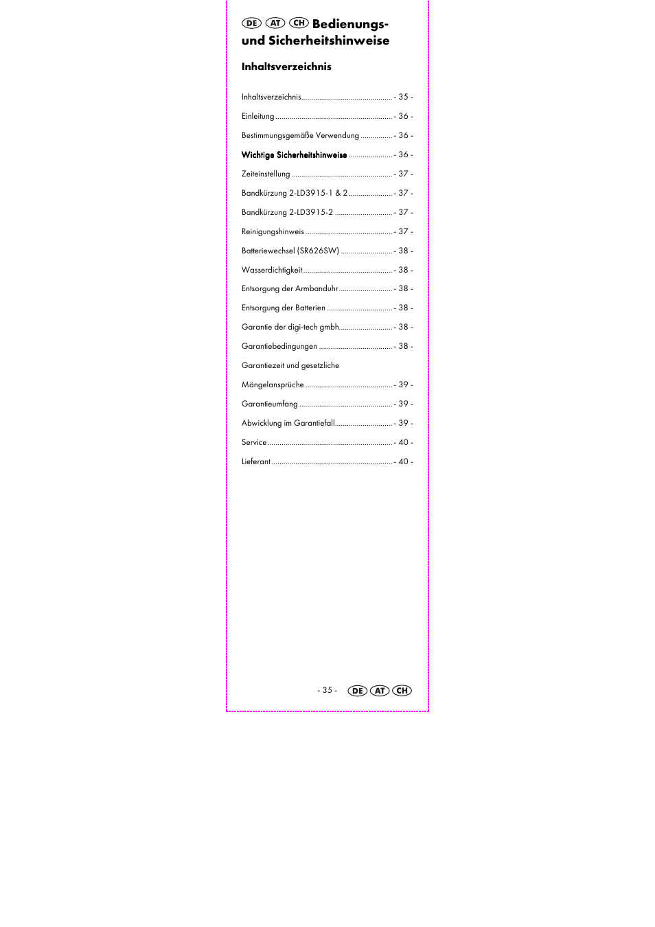 Bedienungs- und sicherheitshinweise | Auriol 2-LD3915-1-4 User Manual | Page 37 / 43