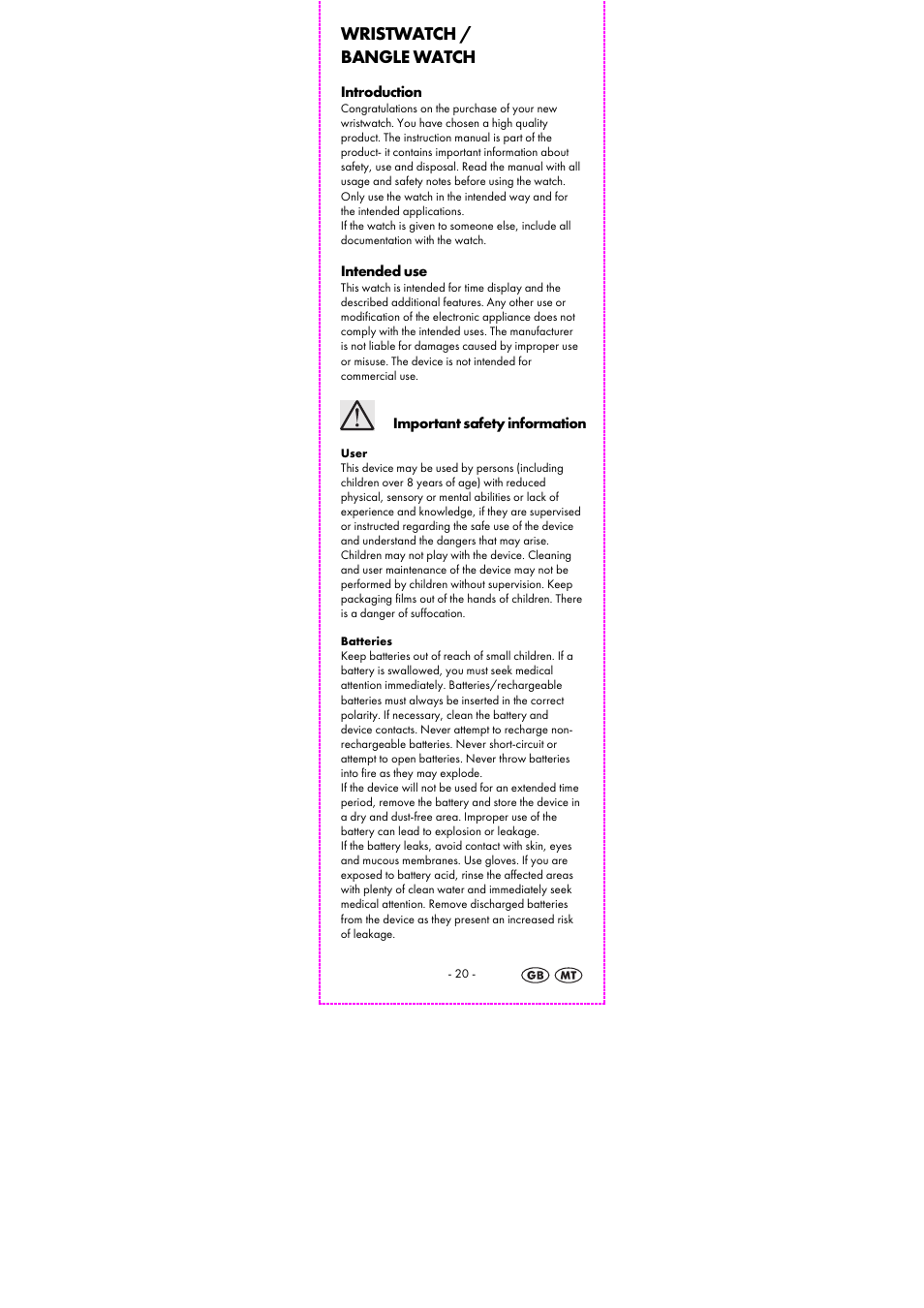 Wristwatch / bangle watch | Auriol 2-LD3915-1-4 User Manual | Page 22 / 32