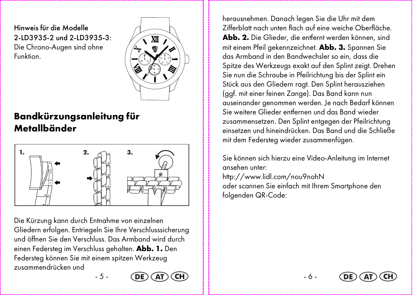 Bandkürzungsanleitung für metallbänder | Auriol 2-LD3935 User Manual | Page 4 / 26