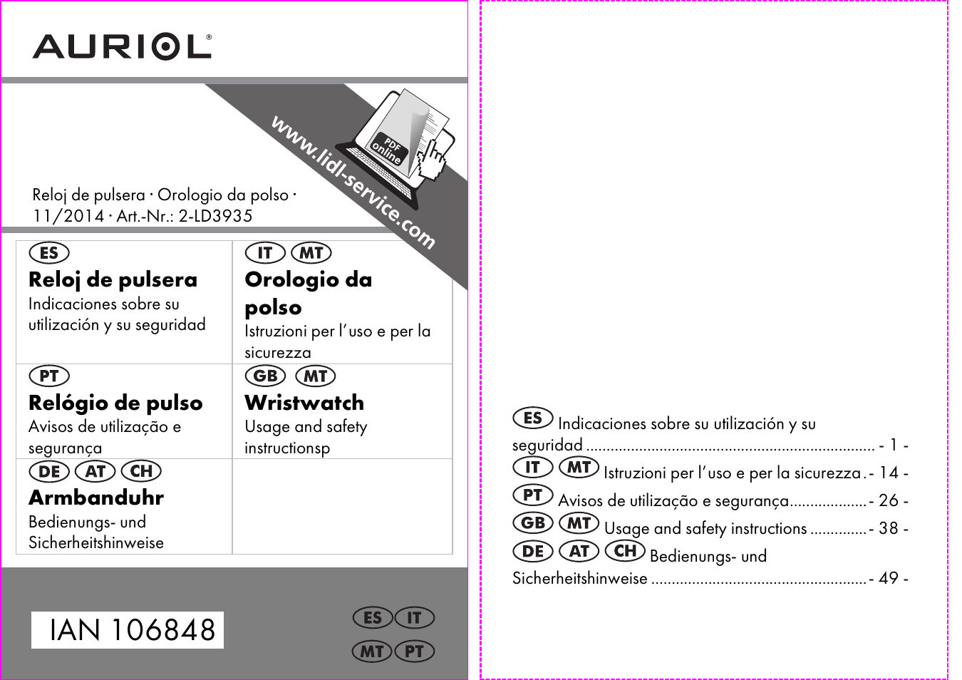 Auriol 2-LD3935 User Manual | 32 pages