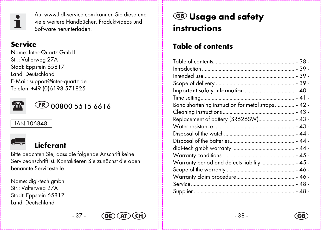 Usage and safety instructions | Auriol 2-LD3935 User Manual | Page 20 / 26