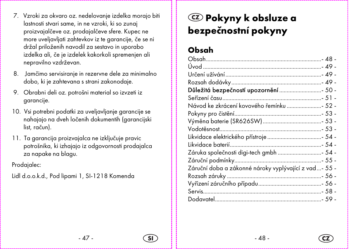 Pokyny k obsluze a bezpečnostní pokyny | Auriol 2-LD3935 User Manual | Page 25 / 44