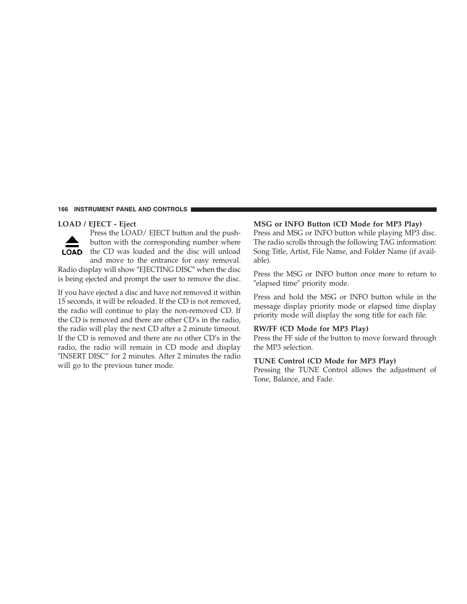 Dodge 2007 Dakota User Manual | Page 166 / 400