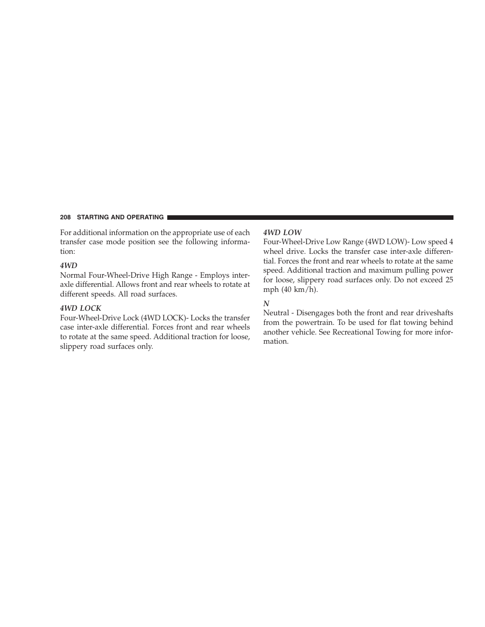 Dodge 2007 Dakota User Manual | Page 208 / 400