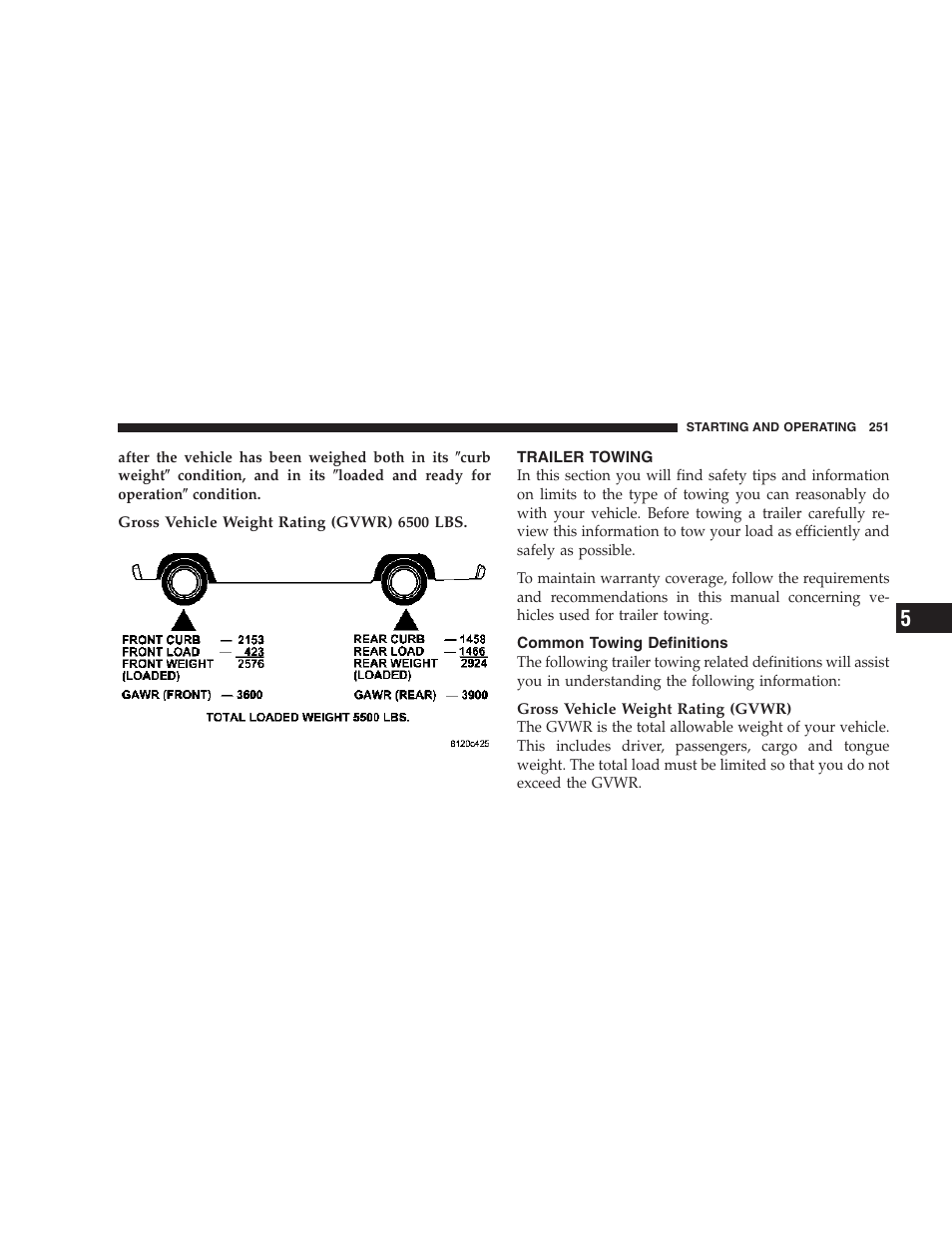 Trailer towing, Common towing definitions | Dodge 2007 Dakota User Manual | Page 251 / 400