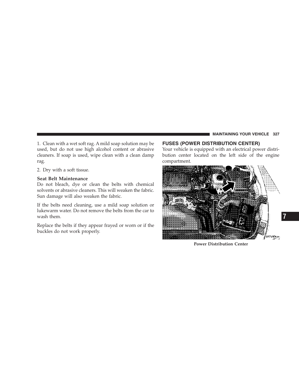 Fuses (power distribution center) | Dodge 2007 Dakota User Manual | Page 327 / 400