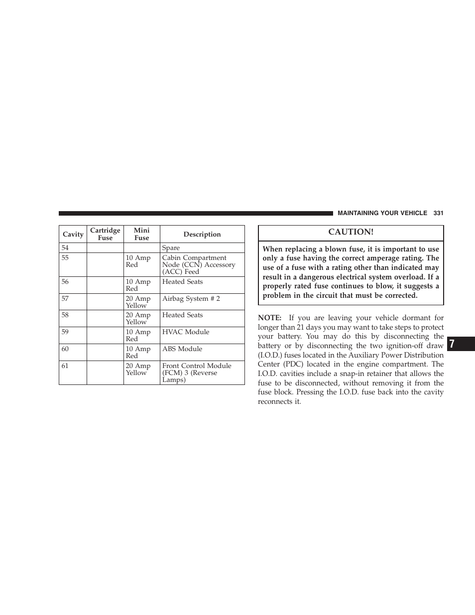 Caution | Dodge 2007 Dakota User Manual | Page 331 / 400