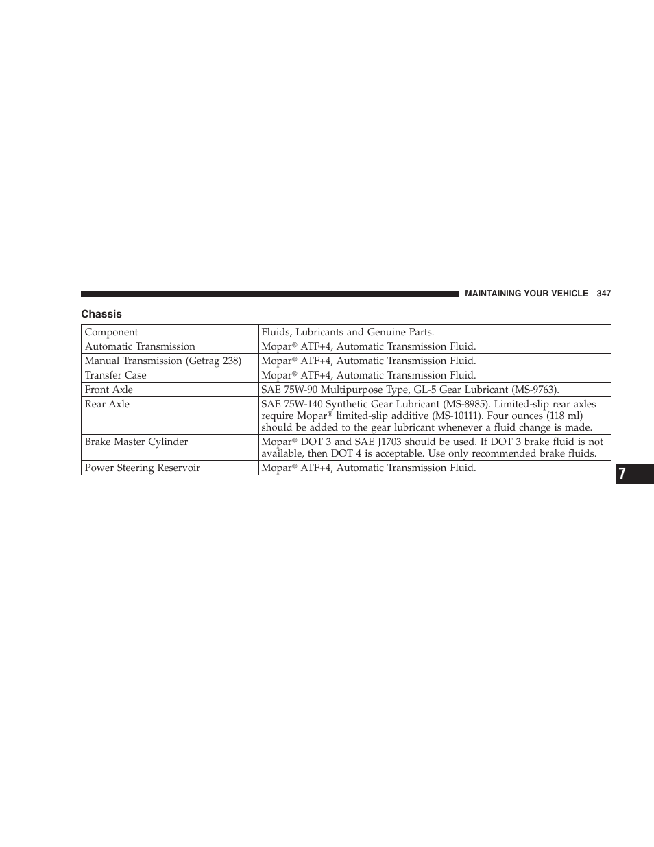 Chassis | Dodge 2007 Dakota User Manual | Page 347 / 400