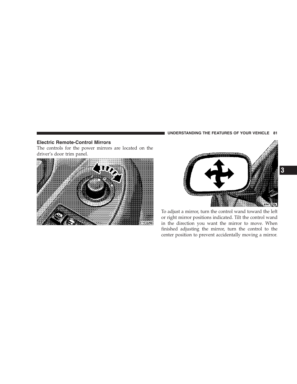 Electric remote-control mirrors | Dodge 2007 Dakota User Manual | Page 81 / 400