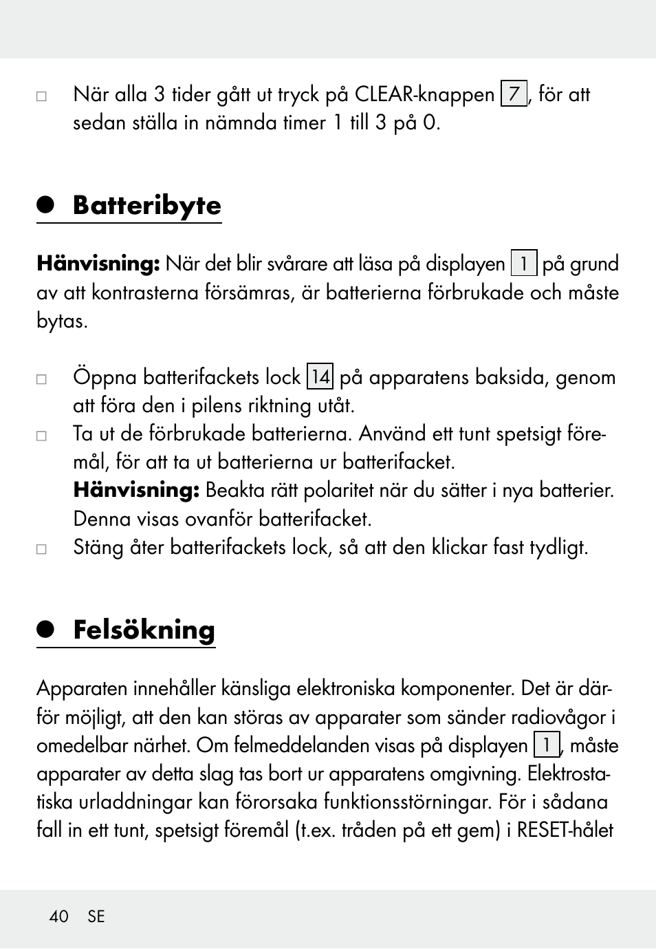 Batteribyte, Felsökning | Auriol Z31793 User Manual | Page 40 / 98