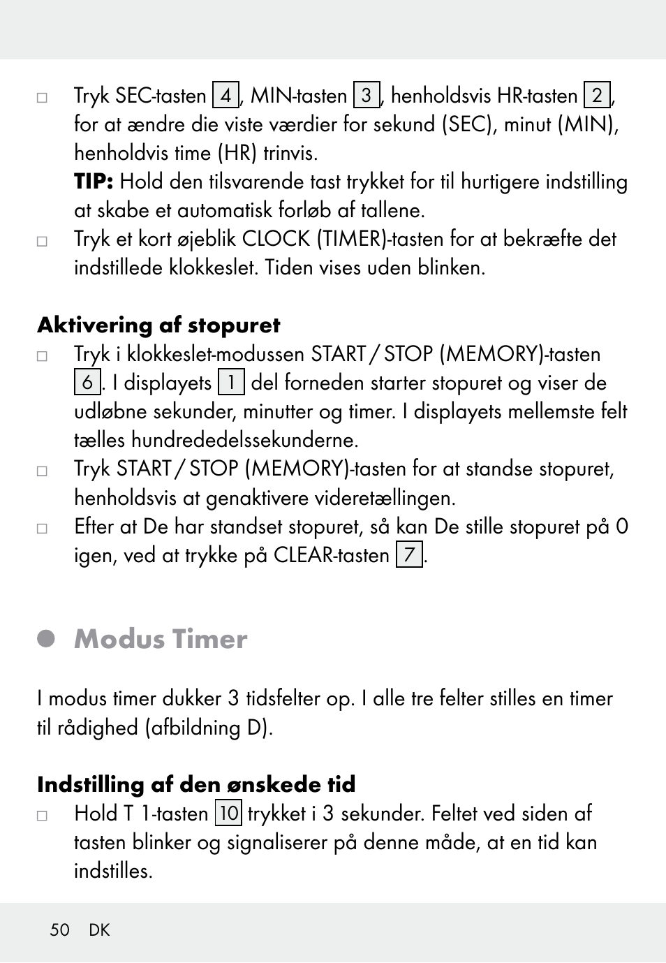 Modus timer | Auriol Z31793 User Manual | Page 50 / 98