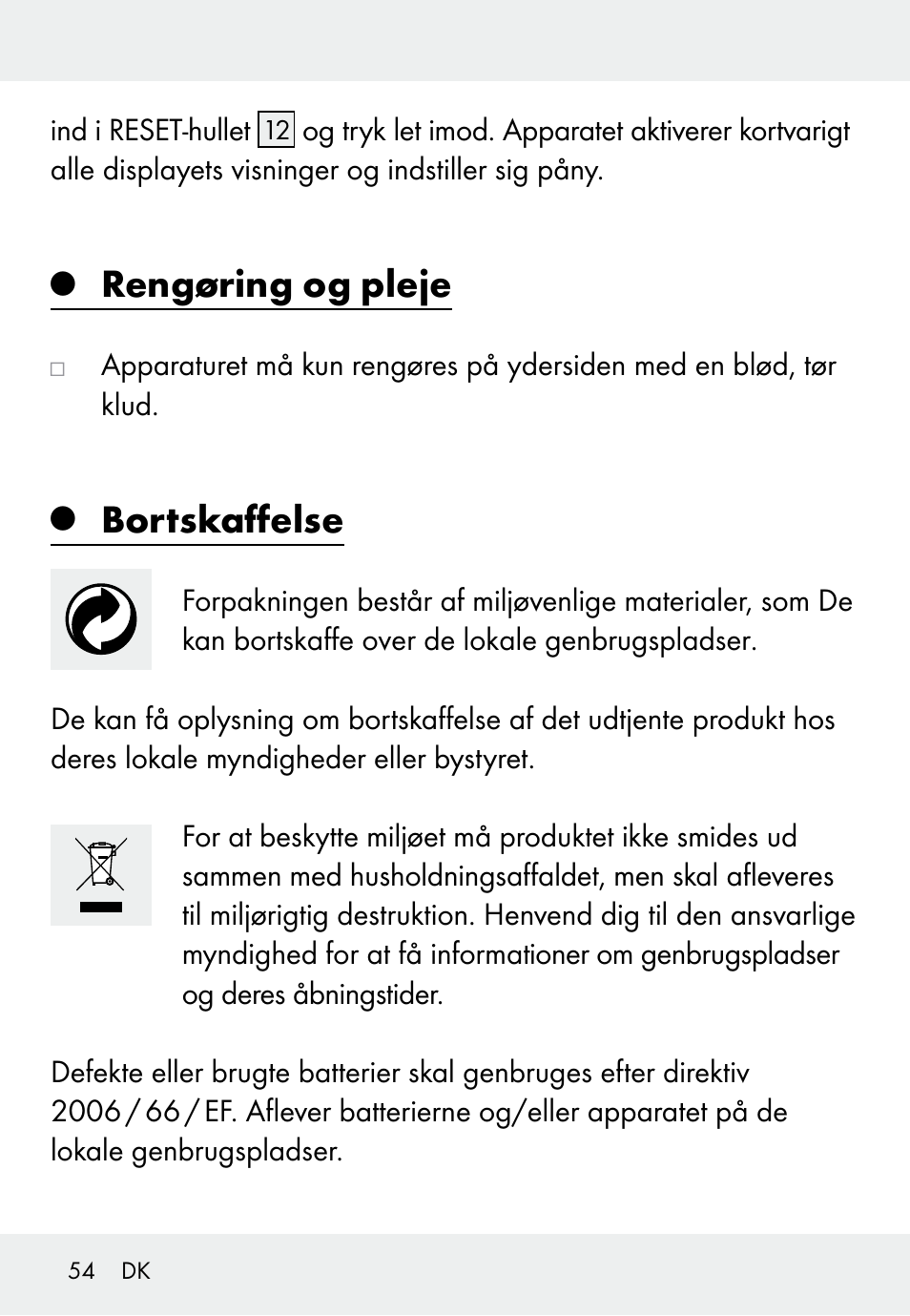 Rengøring og pleje, Bortskaffelse | Auriol Z31793 User Manual | Page 54 / 98