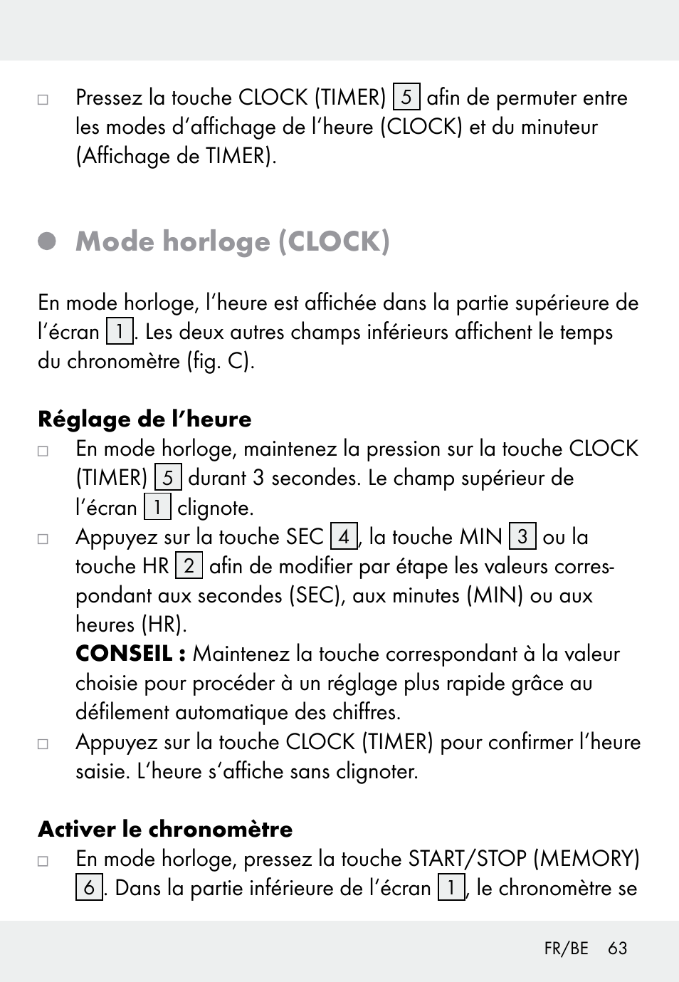 Mode horloge (clock) | Auriol Z31793 User Manual | Page 63 / 98