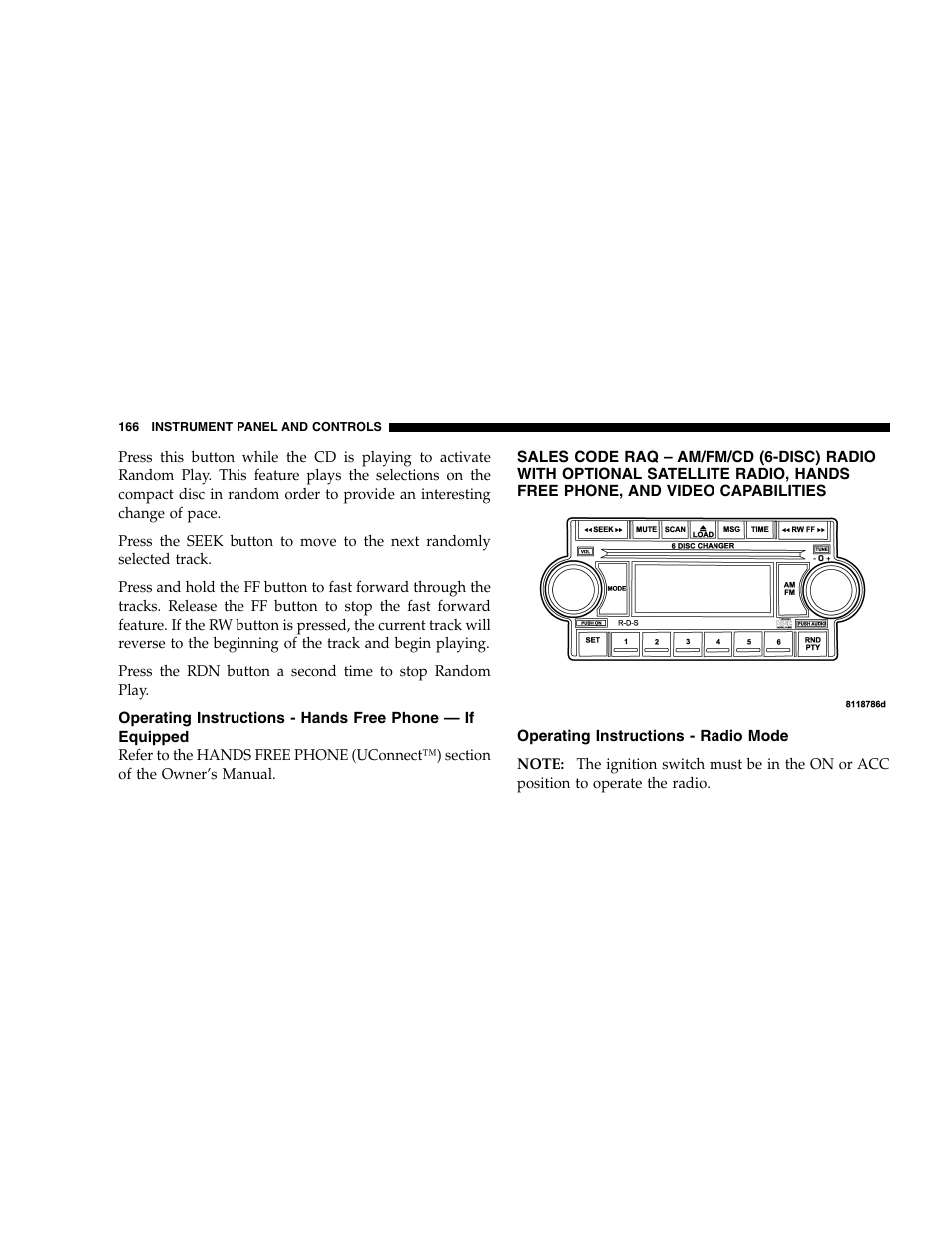 Dodge 2005 Dakota User Manual | Page 166 / 392