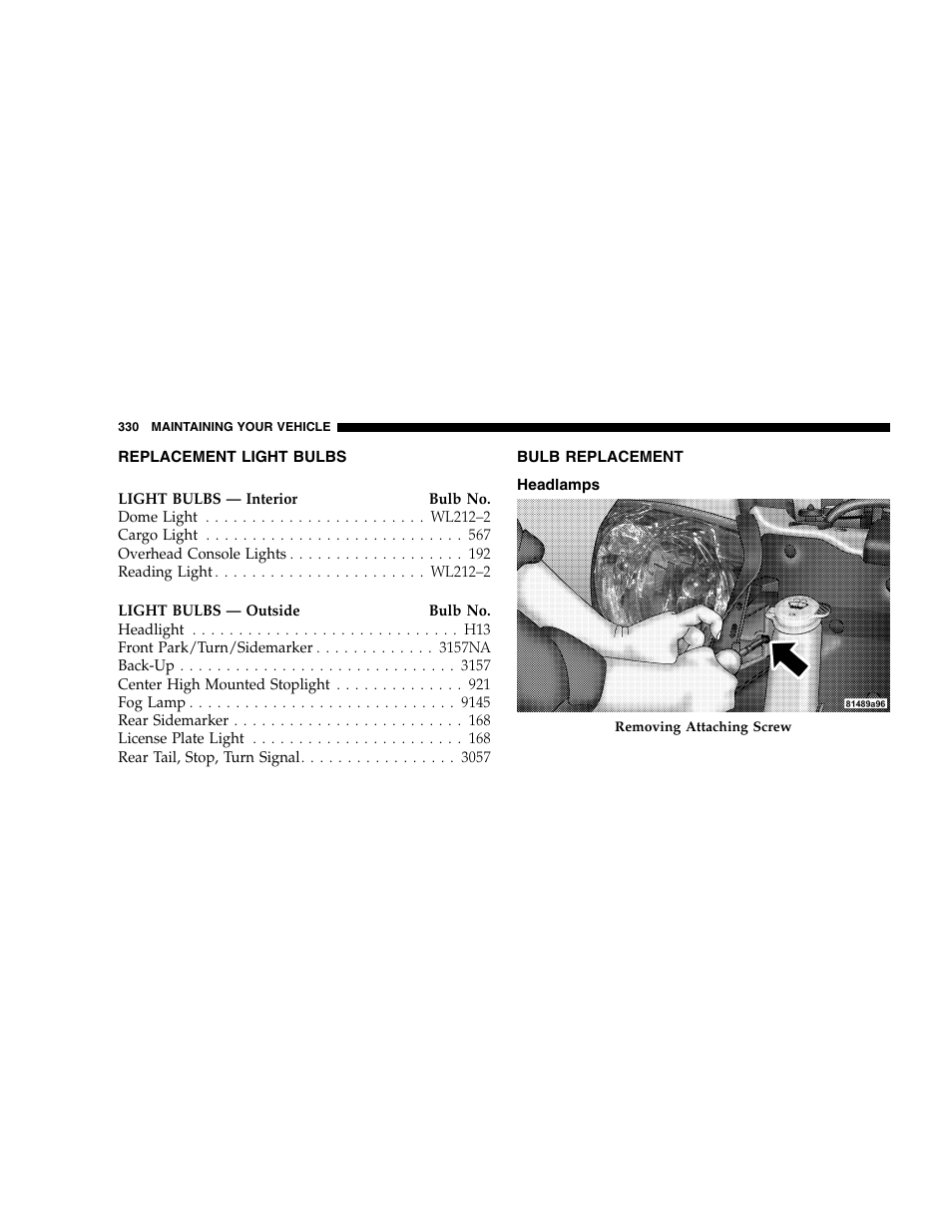 Dodge 2005 Dakota User Manual | Page 330 / 392