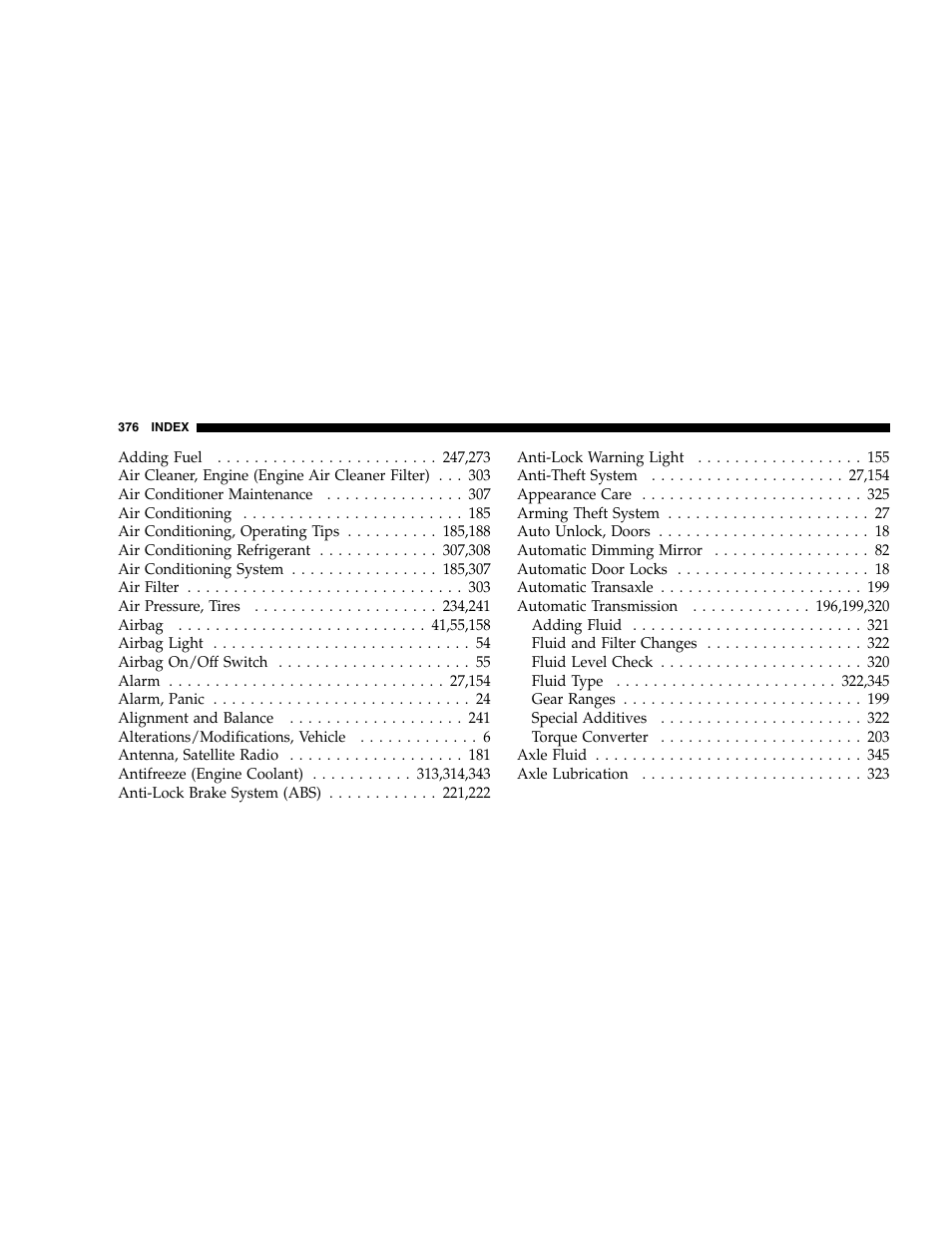 Dodge 2005 Dakota User Manual | Page 376 / 392