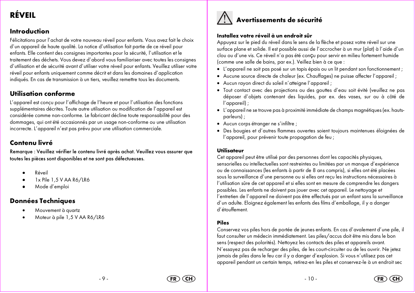 Réveil | Auriol Z31793 User Manual | Page 6 / 15