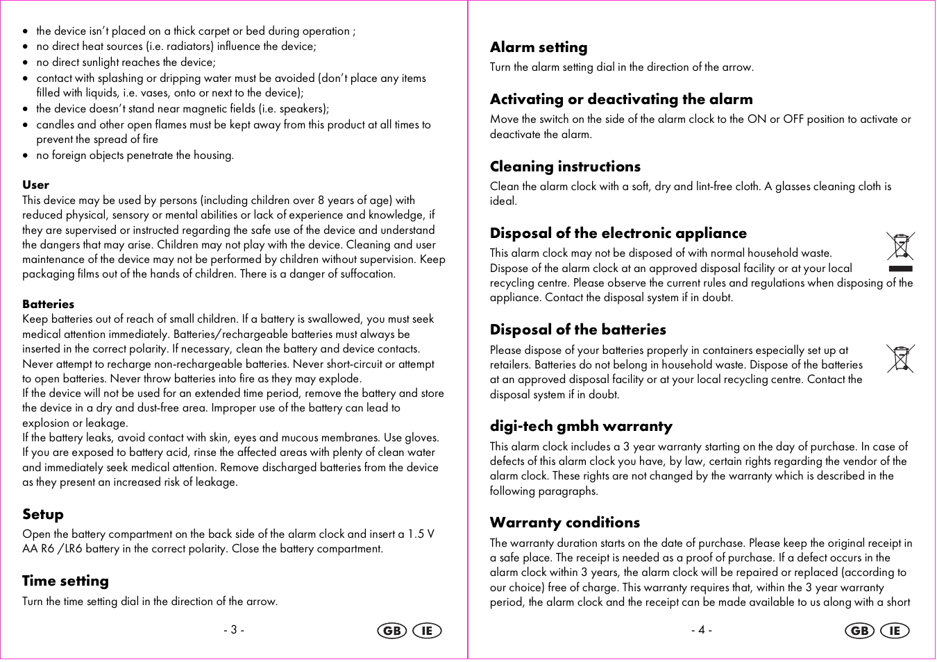 Auriol 4-LD3865 User Manual | Page 3 / 24