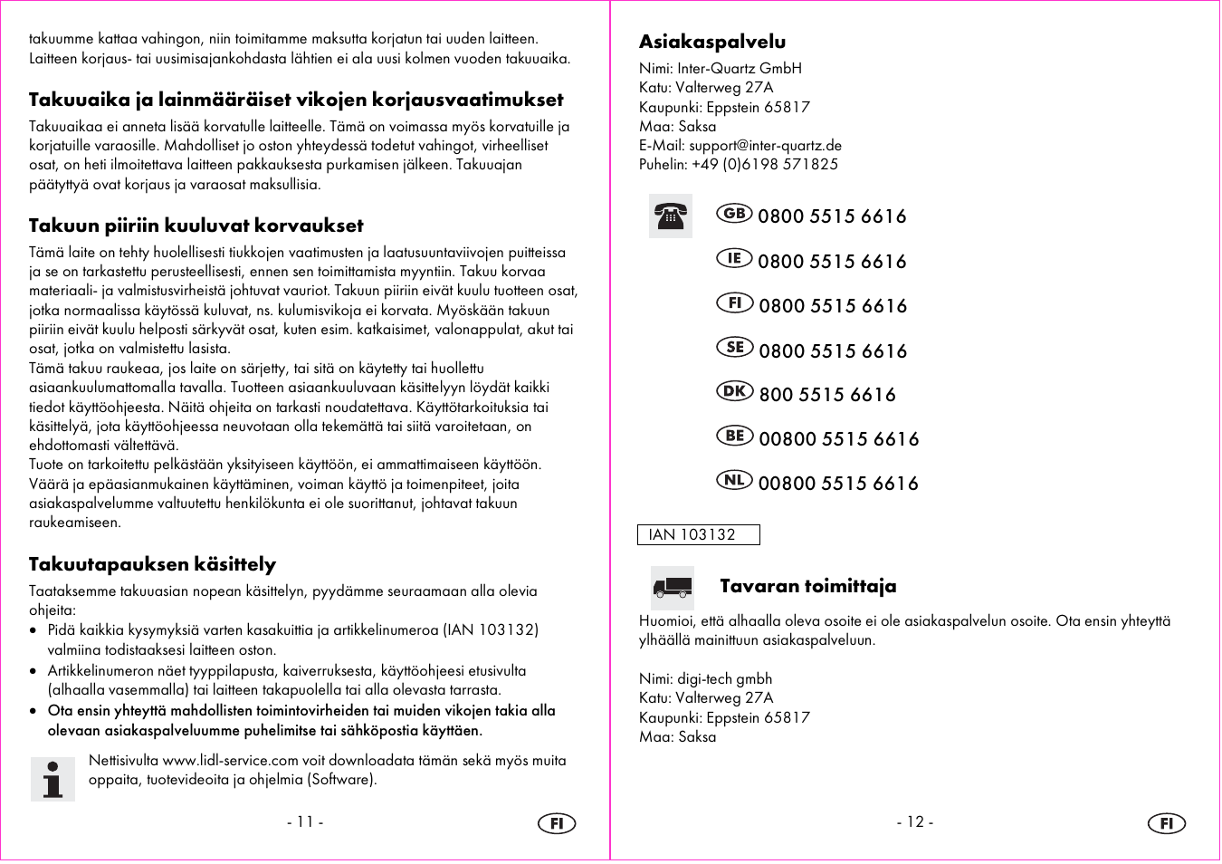 Auriol 4-LD3865 User Manual | Page 7 / 24