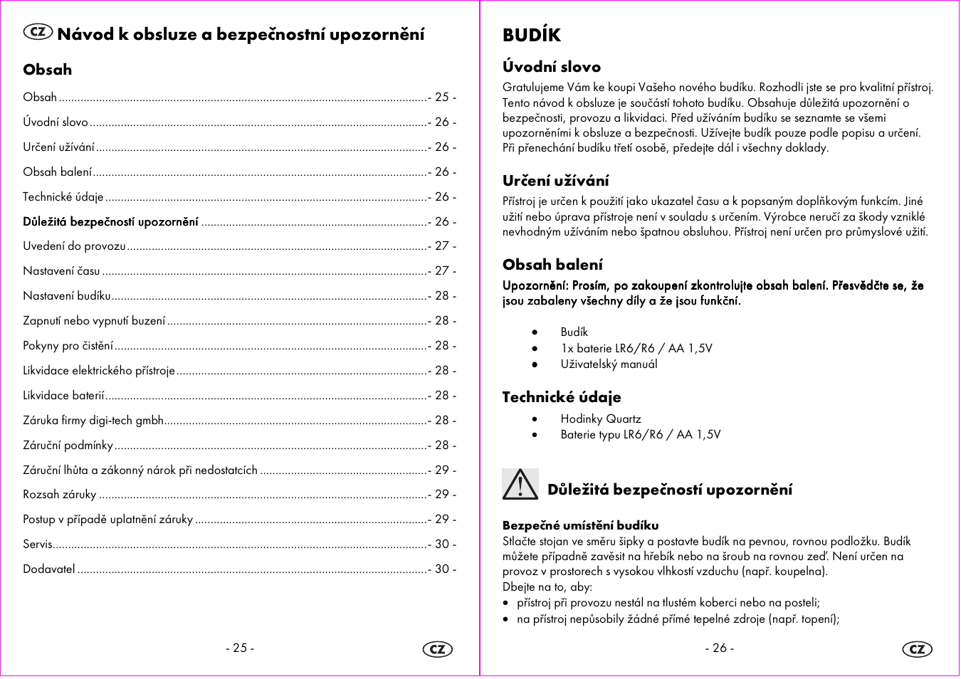 Budík | Auriol 4-LD3865 User Manual | Page 14 / 24