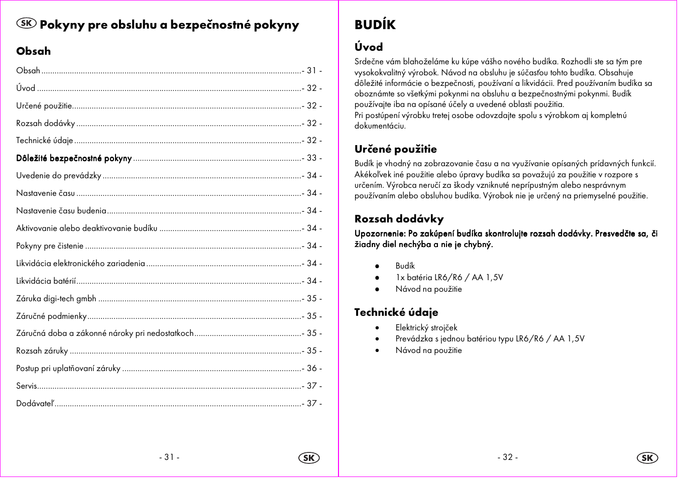 Budík | Auriol 4-LD3865 User Manual | Page 17 / 24