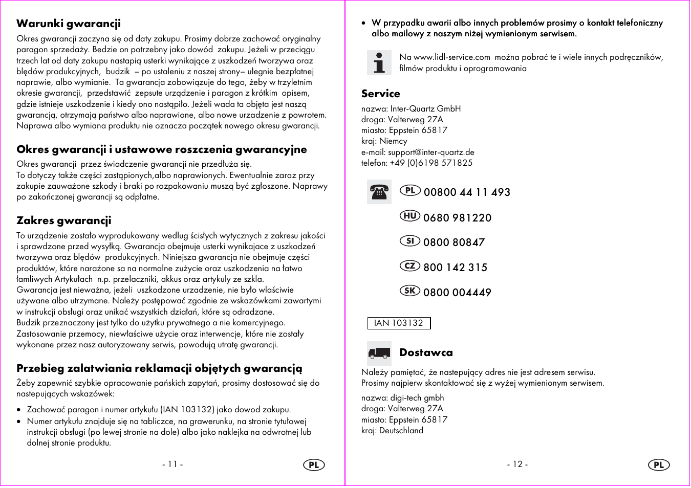 Auriol 4-LD3865 User Manual | Page 7 / 24