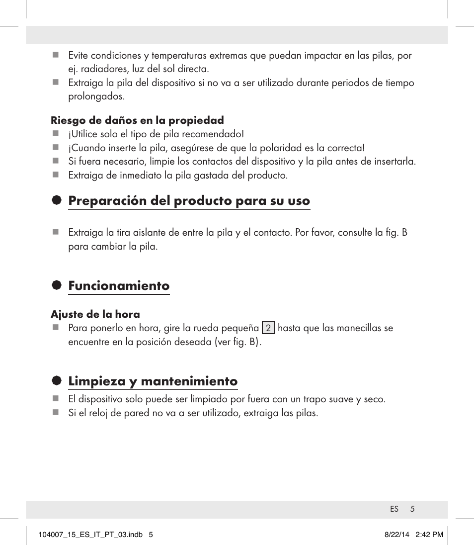 Preparación del producto para su uso, Funcionamiento, Limpieza y mantenimiento | Auriol 104007-14-xx User Manual | Page 6 / 20